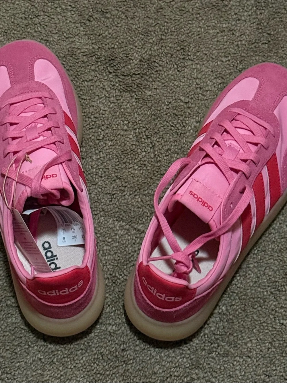 Barreda Decode adidas Pink Sneakers with Red Stripes